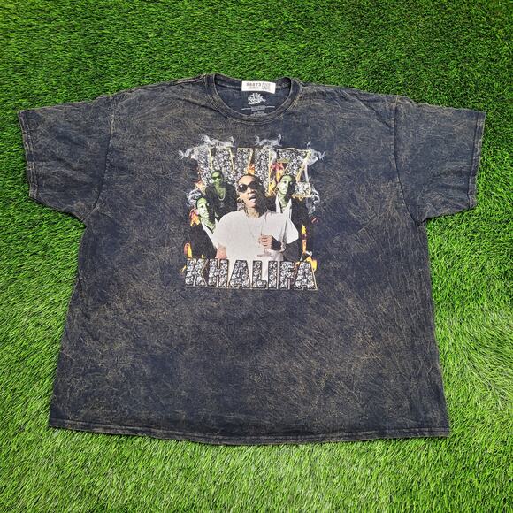 Wiz Khalifa Taylor Gang T-Shirt Men's XXL Y2K Style Rap Tee with Flames - Picture 1 of 11